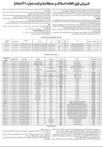 مزایده فروش املاک و مستغلات