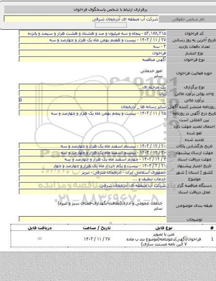 مناقصه, خدمات تنظیف و ...