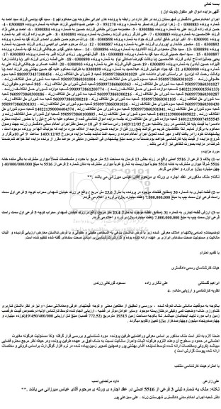 مزایده ملک 1) پلاک 3 فرعی از 5516 اصلی