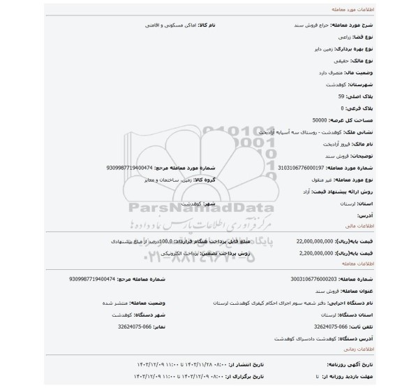 مزایده، فروش سند