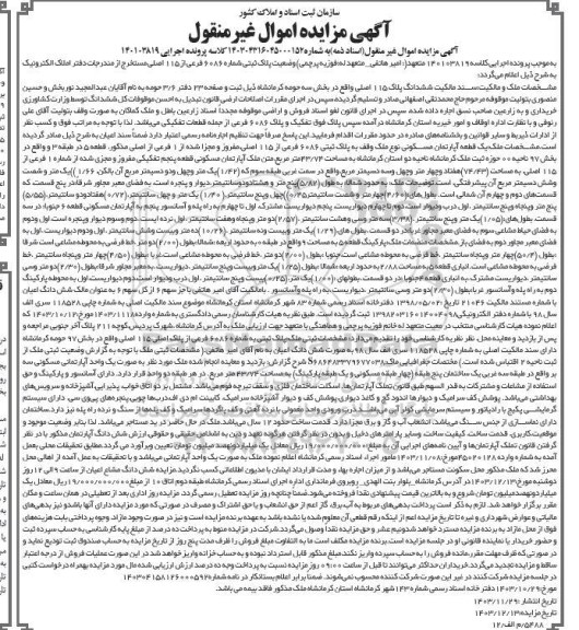 مزایده ششدانگ پلاک 115 اصلی بخش سه