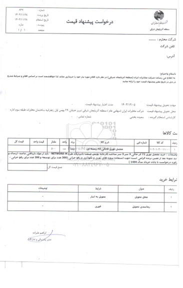 استعلام مفصل نوری کانالی 72 رشته ای 