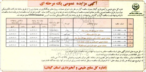 مناقصه عملیات اجرایی ...