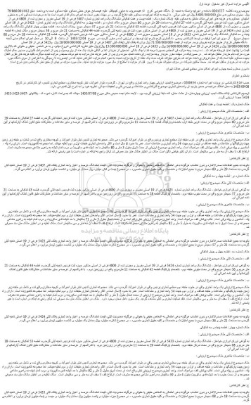 مزایده قطعه بیست و هفت تفکیکی ششدانگ یک واحد تجاری شماره 5407 فرعی از 19 اصلی مفروز و مجزی شده از 4800 فرعی از اصلی