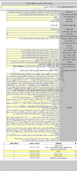 مناقصه, انجام خدمات نگهداری اماکن دارای فضای سبز ستاد آب و فاضلاب استان تهران
