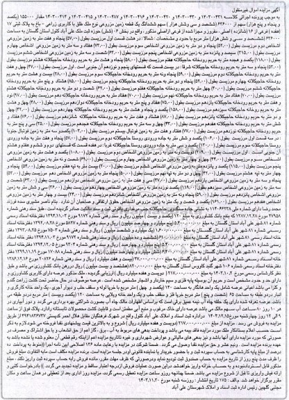 مزایده فروش سهم مشاع از یک قطعه زمین مزروعی