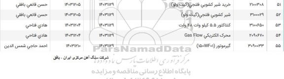 استعلام خرید شیر کشویی فلنجی گیت ولو و...