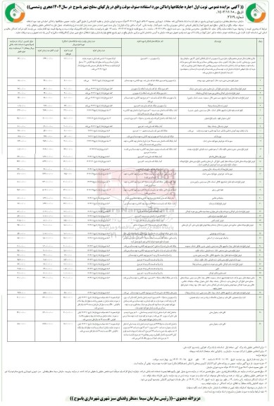 مزایده اجاره جایگاهها و اماکن