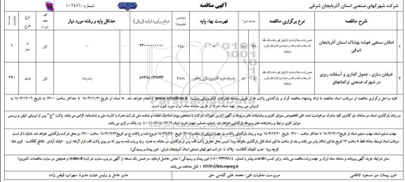 مناقصه امکان سنجی خوشه پوشاک...