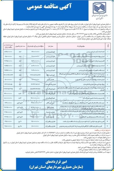 مناقصه ادامه احداث آرامستان شهر پردیس ....