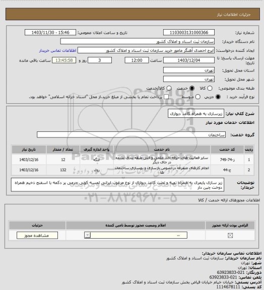 استعلام زیرساری به همراه کاغذ دیواری