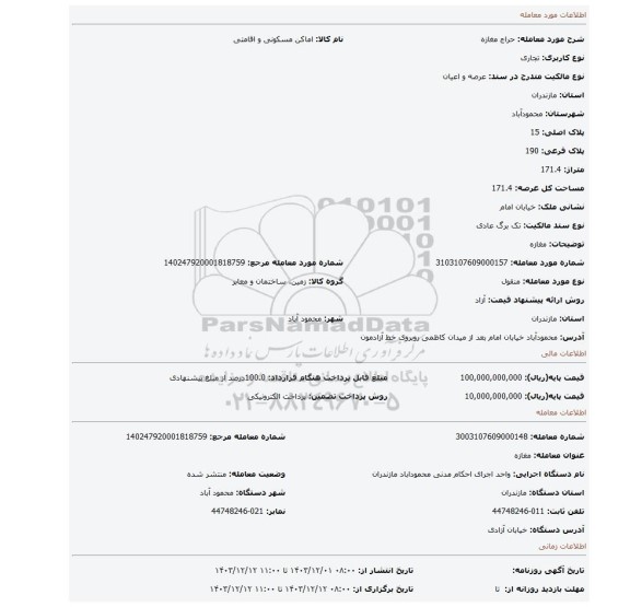 مزایده، مغازه