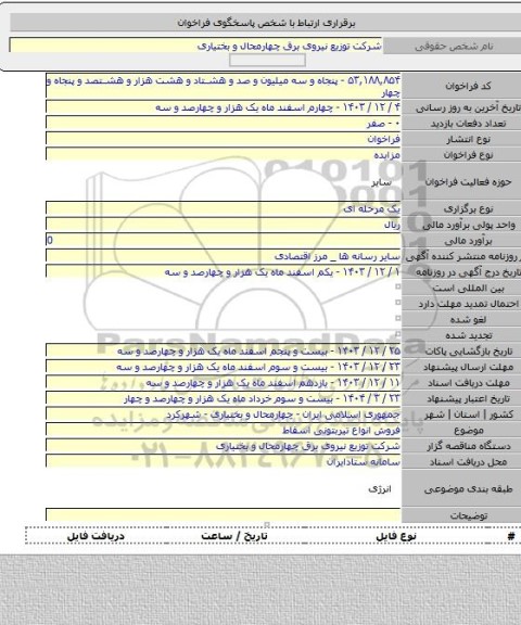 مزایده, فروش انواع تیربتونی اسقاط