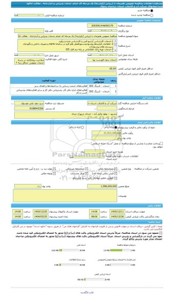 مناقصه، مناقصه عمومی همزمان با ارزیابی (یکپارچه) یک مرحله ای انجام خدمات پذیرایی و آبدارخانه ، نظافت اتاقها، وساختمانهای شرکت آب و فاضلاب استان خراسان رضوی