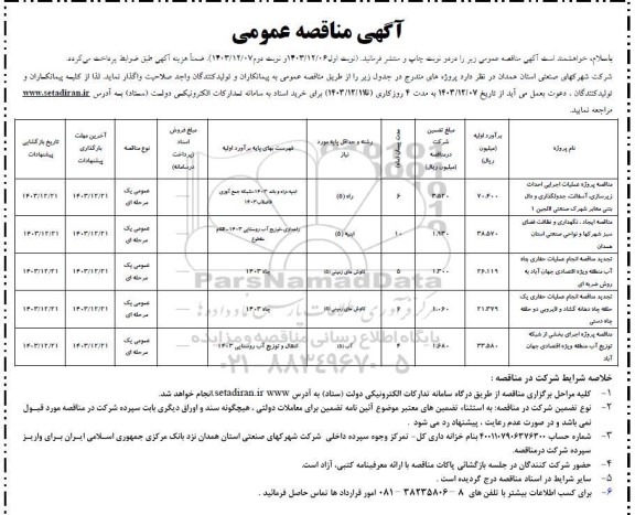 مناقصه پروژه عملیات اجرایی احداث زیر سازی آسفالت....