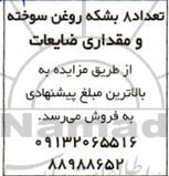 مزایده تعداد 8 بشکه روغن سوخته و مقداری ضایعات 