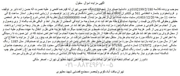 مزایده خودرو سواری پراید صندوقدار مدل 1385  رنگ مشکی