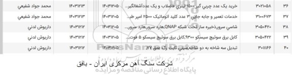 استعلام شاسی سرور، ذخیره ساز..