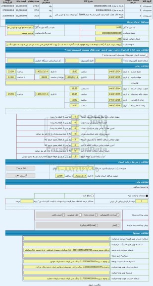 مزایده ، پارچه. بازدید انبار 3 (کالا با توجه به شرایط موجود قیمت گذاری شده است) رویت کالا الزامی می باشد در غیر این صورت مسئولیت