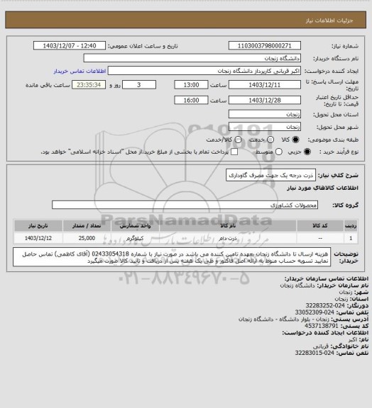 استعلام ذرت درجه یک جهت مصرف گاوداری