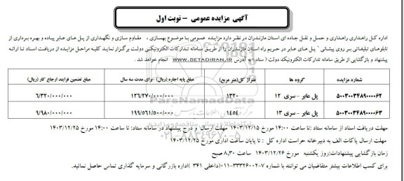 مزایده و مناقصه بهره برداری از تابلوهای تبلیغاتی و....