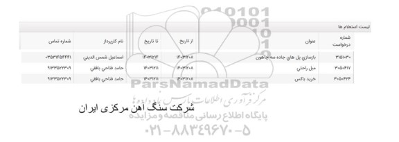استعلام بازسازی پل های جاده سه چاهون ...