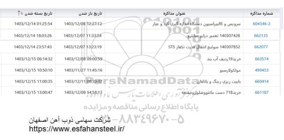 استعلام سرویس و کالیبراسیون دستگاه اندازه گیری گرد و غبار ....