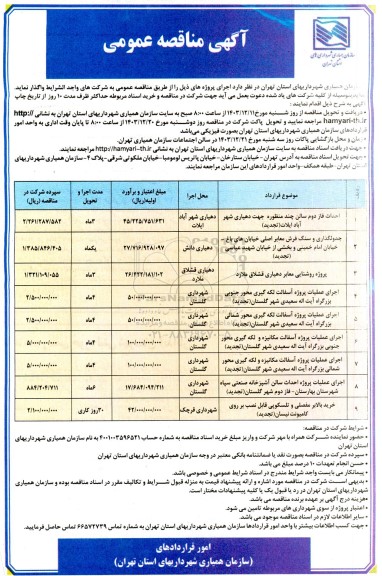 مناقصه احداث فاز دوم سالن چند منظوره جهت دهیاری...