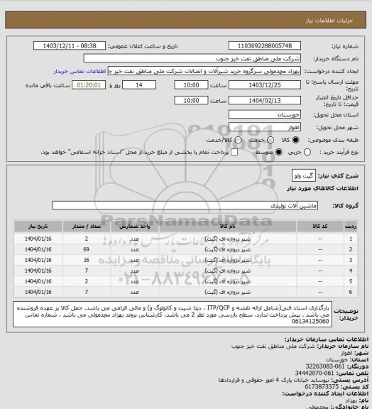 استعلام گیت ولو