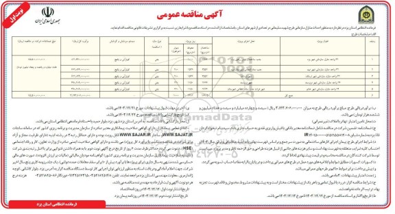 مناقصه  احداث منازل سازمانی...
