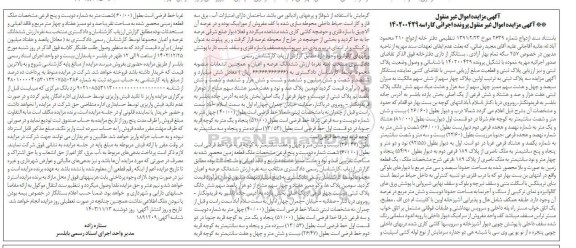 مزایده فروش ملک قطعه زمینی محصور شده به مساحت تقریبا صد و دو ممیز هفتاد و چهار متر مربع فاقد اعیانی و مستحدثات