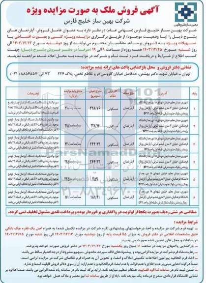 مزایده فروش ملک با کاربری مسکونی