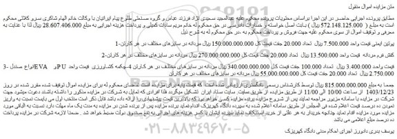 مزایده -پوتین ایمنی و...