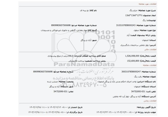 مزایده، رنگ