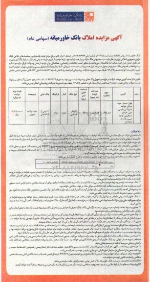 مزایده فروش آپارتمان مسکونی 78.7 مترمربع