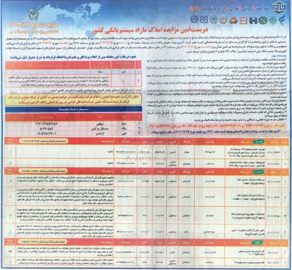 دویست امین مزایده املاک مازاد