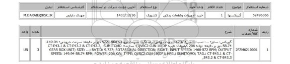 استعلام گیربکسها