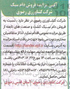 مزایده فروش دام سبک  