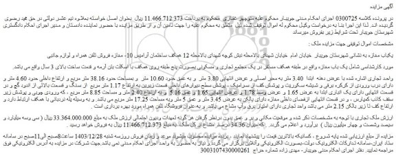 مزایده یکباب مغازه