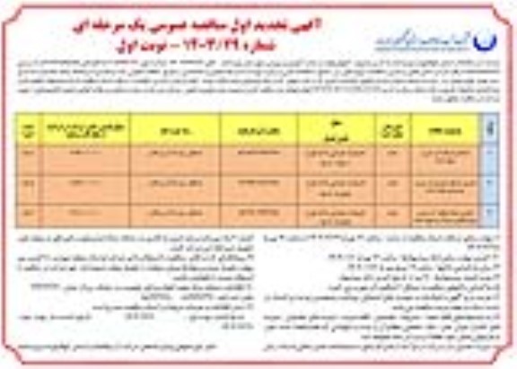 تجدید مناقصه اصلاح شبکه آب شرب شهر ....