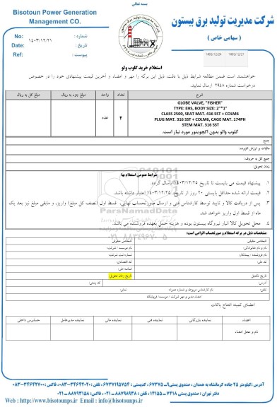 استعلام خرید گلوب ولو