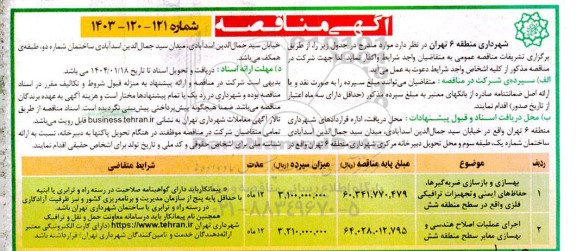 مناقصه بهسازی و بازسازی ضربه گیرها ، حفاظ های ایمنی و تجهیزات ترافیکی....