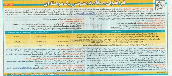 مناقصه طراحی گرافیک و محصولات دیداری و شنیداری وزارتخانه و ... - نوبت دوم