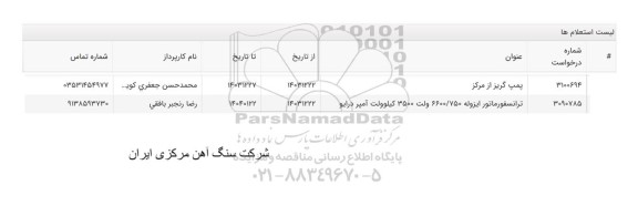استعلام پمپ گریز از مرکز....