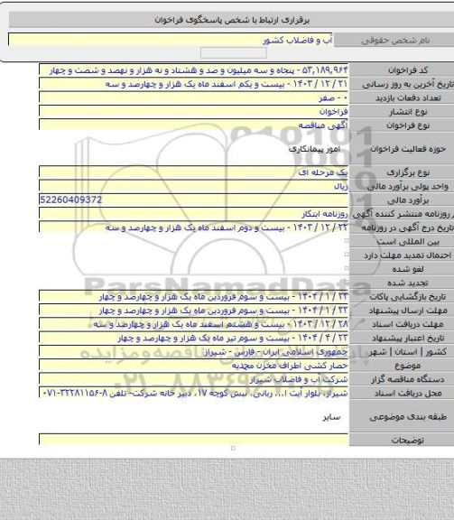مناقصه, حصار کشی اطراف مخزن محمدیه