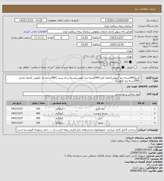 استعلام گردو(590بسته نیم کیلویی)تخمه کدو (590بسته نیم کیلویی)پسته شاه پسند (590بسته یک کیلویی )تخمه جاپنی (590بسته نیم کیلویی)