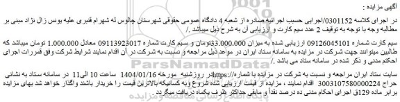 مزایده سیم کارت