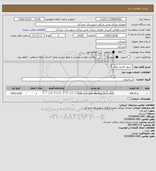 استعلام جدول گذاری معابر