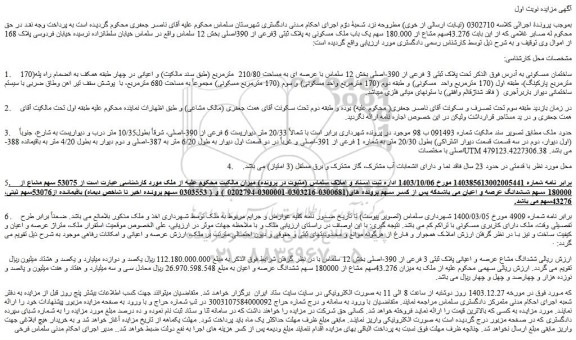 مزایده ساختمان مسکونی