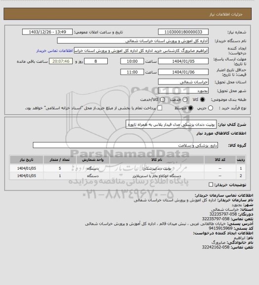 استعلام یونیت دندان پزشکی مدل فیدار پلاس به همراه تابوره